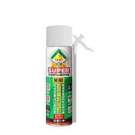 Пена бытовая SUPER МОНТАЖНИК мини всесезонная -5С, 0,65л