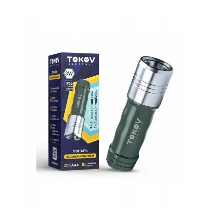 TOKOV Electric Фонарь ручной на батарейках PC/ABS  TKE-RF-B-03
