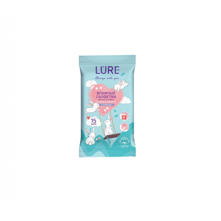 Влажные салфетки 15шт/уп.для всей семьи pocket-pack LURE арт.13323