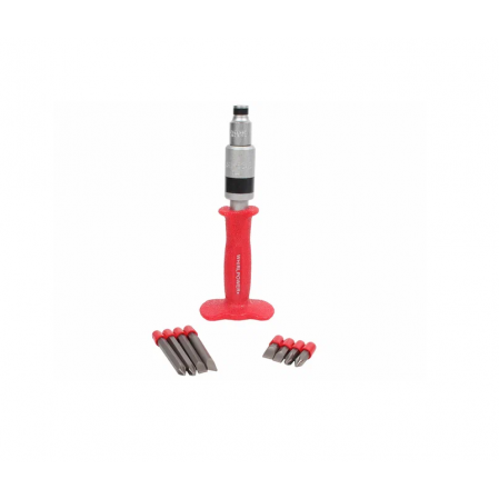Отвёртка ударно-поворотная 1/2", с битами 5/16" х 35 мм, CR-V, 8 предметов, кейс, 33-2-717