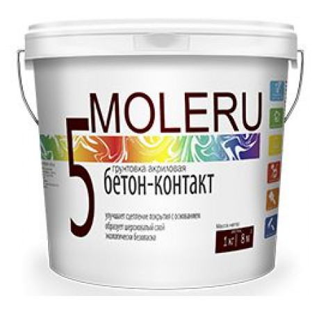 Грунтовка акриловая "Бетон Контакт", 1,2 кг, Moleru5
