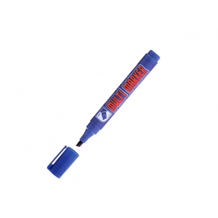 Маркер перманентный Crown "Multi Marker Chisel" синий, скошенный, 5мм, арт.207894