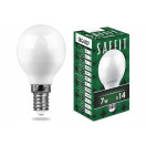 Saffit шар G45 E14 7W(560lm) 6400K 6K матовая, пластик 80x45 SBG4509 55123