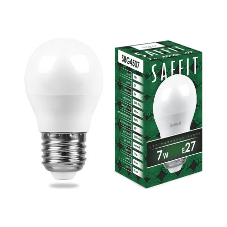 Saffit шар G45 E27 7W(560lm) 4000K 4K матовая 81х45 SBG4507 55037