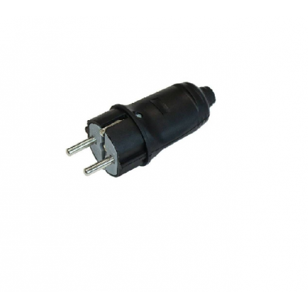 1-2.SALE вилка прямая каучук 2P+PE 1х16А 220-240V IP44 черн., 874327