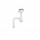 Сифон для мойки 3 1/2" х 40 с гибкой трубой 40х40/50 белый Aquant B0144-20-MR