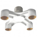 Ecola переходник с цоколя Е27 на 4хЕ27 широкий белый 