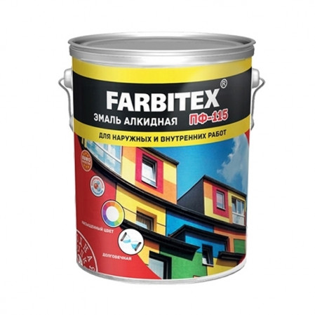 Эмаль ПФ-115 алк. желтая  5,0 кг FARBITEX