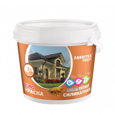 Краска Водно-Дисперсионная силикатная 3кг  FARBITEХ, уценка
