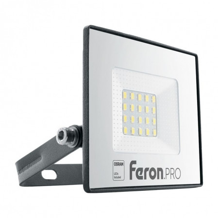 Прожектор Feron PRO св/д 20W 6400K IP65 черный 76*43*112 OSRAM, 41538