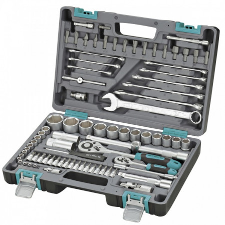 Набор инструментов, 1/2", 1/4", CrV, пластиковый кейс 82 предмета// Stels, 14105
