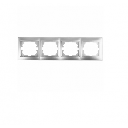 Рамка на 4 поста гор. Intro Plano алюминий 1-504-03