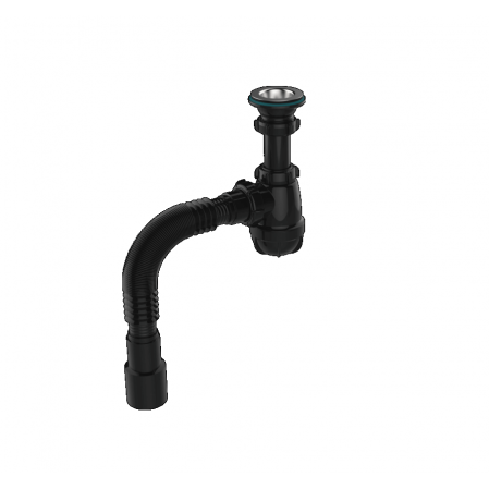 Сифон для умывальника 1 1/4"х40 с мет.реш. с гт 40х40/50 BLACK Aquant S1084-35-MR