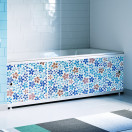 Экран для ванны 1,7м Оптима Decor мозайка синяя 035