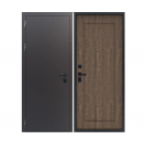 Дверь металлическая FLYDOORS Термал блэк ТЕРМО букле черный/ Орех грецкий 960*2050 Левая