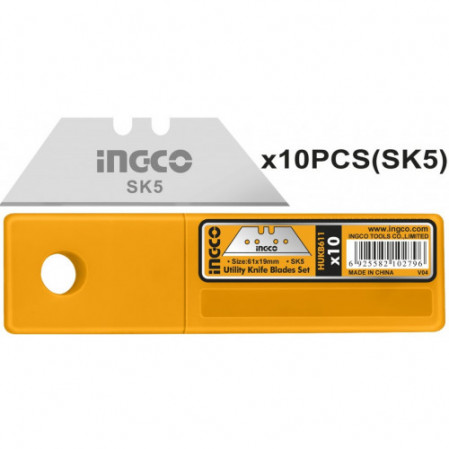 Лезвия для ножей трапеция 19*61мм, INGCO, HUKB61001, 170971