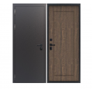 Дверь металлическая FLYDOORS Термал блэк ТЕРМО букле черный/ Орех грецкий 960*2050 Правая