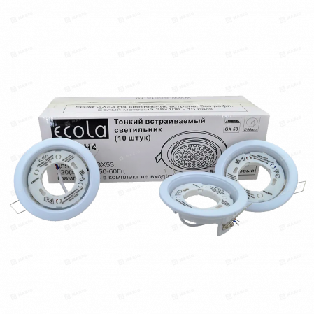 Ecola GX53 H4 св-к Белый матовый 38x106 SW5310ECB
