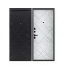 Дверь металлическая FLYDOORS Аркан Призма Букле Черный Бетон снежный 860*2050 Левая