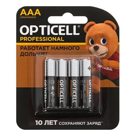 Батарейка AAA Мизинчиковая 1,5V LR03 Basic Alkaline DURACELL/OPTICELL