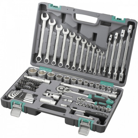 Набор инструментов, 1/2", 1/4", CrV, пластиковый кейс 88 предметов// Stels, 14109