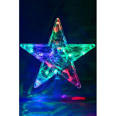 Верхушка светодиодная на елку "Звезда", 10 led, 16см, мультиколор Серпантин, арт.562-128