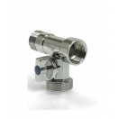 Кран для стиральной машины шаровый 1/2"*3/4"*1/2" хром TIM