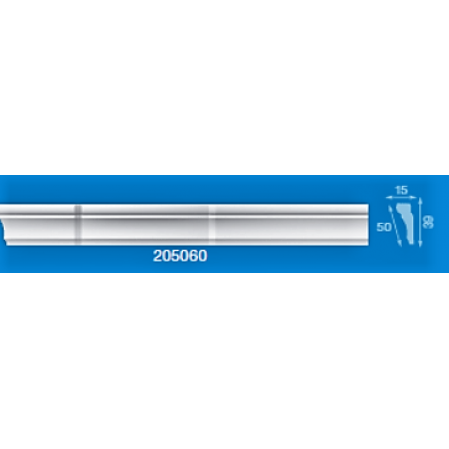 Плинтус 205060 2,0м 15*39мм инжекционный (угол В2060) (натяж. потолок) Формат