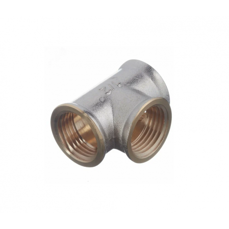 Тройник 3/4" х1/2" х3/4" никелир. STI