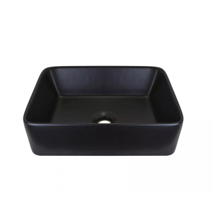 COFFER ART 7050DB раковина накладная 490x390 мм, без отверстия под смеситель, черный матовый