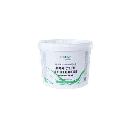 Краска ECOLINE для стен и потолков 1,3кг, 59566