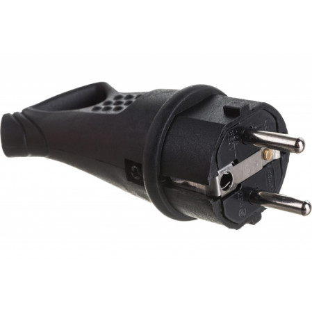 Вилка угловая 250V 16A IP44  черная 32843 STEKKER RPG16-30-442
