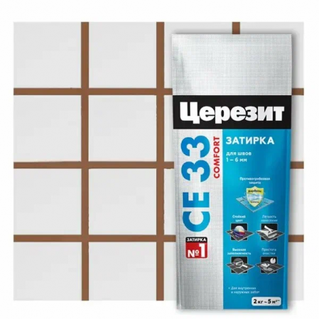 Затирка ЦЕРЕЗИТ CE 33/2 светло-коричневая 2,0кг