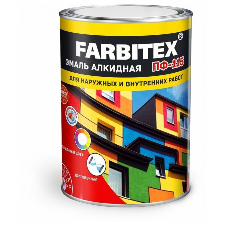 Эмаль ПФ-115 алк. хаки 0,8 кг FARBITEX УЦЕНКА