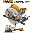 Пила циркулярная INGCO 2200Вт, 3800 об/мин, диск 235мм CS2358 INDUSTRIAL