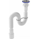 Сифон гофрированный 1 1/2 40/50 пластик решетка (575-1255мм) Aquant, арт.PF113-55-MR