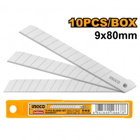 Лезвие 9 мм сегментированное 10 шт INGCO HKNSB0901