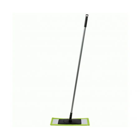Швабра метал. 110см насадка микрофибра 43*13см черно-зеленый Mop clean Рыжий кот, арт.310474