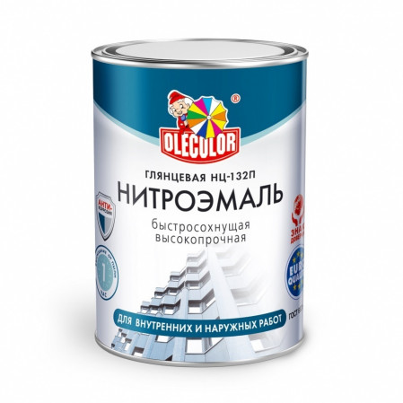 Эмаль НЦ-132П нитро серая 0,7кг OLECOLOR, 8836