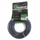 Леска для триммера GROWER (диаметр 3,0мм / КРУГ С ЖИЛОЙ / длина 15м), арт.G15DK30