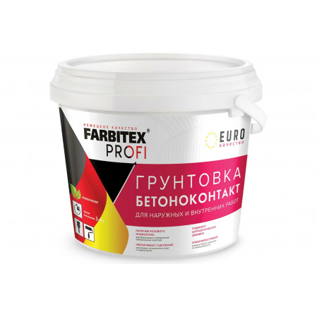 Грунтовка акрил. бетонконтакт 5кг, FARBITEX ПРОФИ
