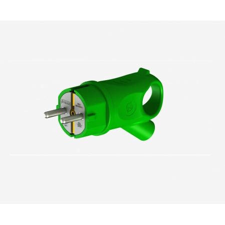 NE-AD вилка угловая с кольцом каучук 2P+PE 1х16А 220-24V IP44 зеленая 4513