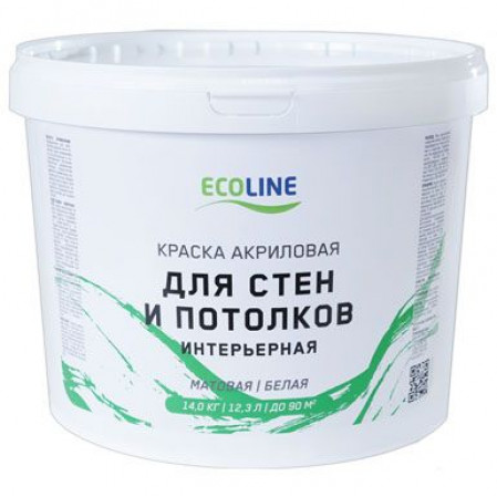 Краска ECOLINE для стен и потолков 14кг. 33531