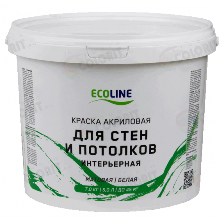 Краска ECOLINE для стен и потолков 7кг. 69477