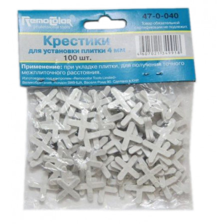 Крестики для укладки плитки 4,0мм 100шт  47-0-040