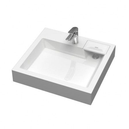 Раковина гранитная Энигма V62D1 (сигн.белый) Designlinie над стиральной машиной 600x550x110 V062D001