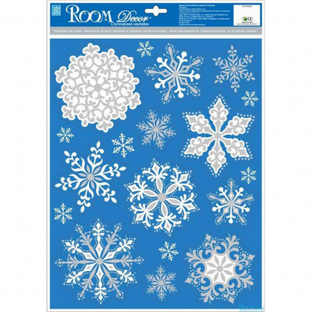 Стикер Снежинки голограмма №2 Room Decor WDX3628B