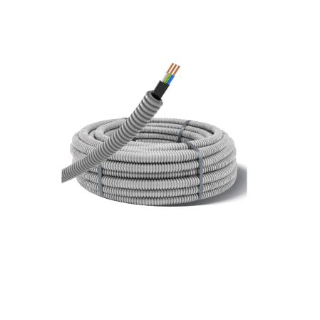 Кабель в гофротрубе: ВВГ-Пнг(А)-LS 3х2,5 ГОСТ ПВХ d20 серая РЭМЗ/TDM SQ0140-2002