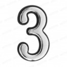 Номер дверной "3" ХРОМ
