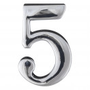 Номер дверной "5" ХРОМ